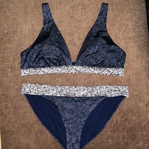 Athleta Aqualuxe Batik Bikini Swim Suit